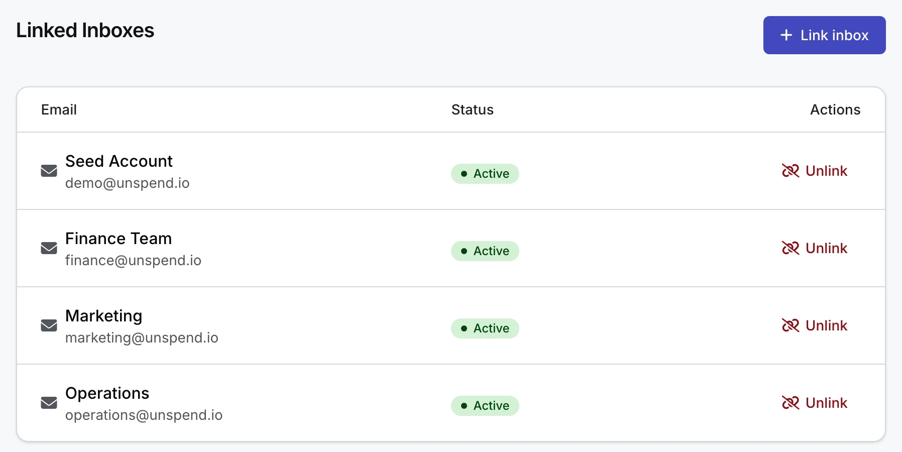 Step 1 — Link your team's inboxes